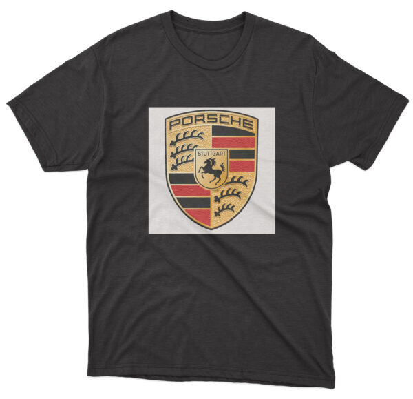 Flag  Porsche Black T-Shirt – Unisex – 100% Cotton – S | M | L | XL | XXL (#0032) Automotive Flags and Banners