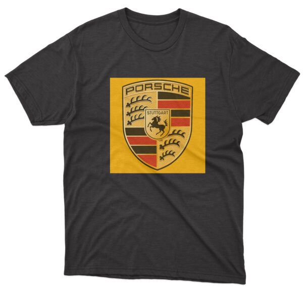 Flag  Porsche Black T-Shirt – Unisex – 100% Cotton – S | M | L | XL | XXL (#0034) Automotive Flags and Banners