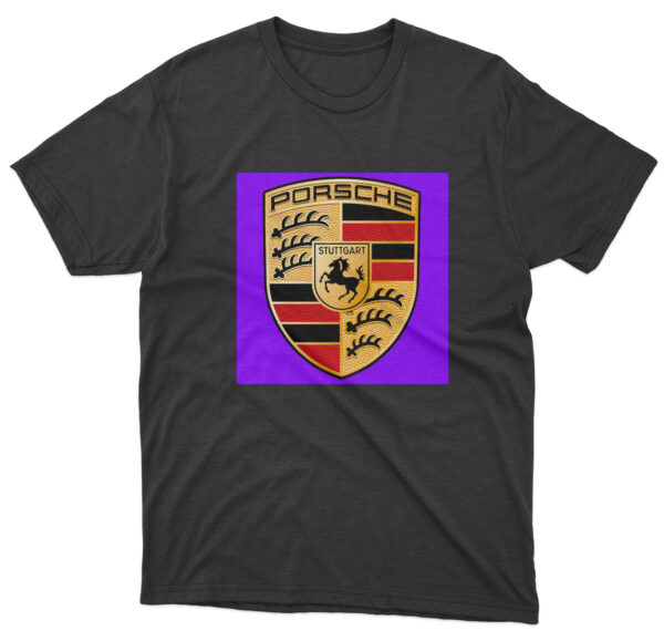 Flag  Porsche Black T-Shirt – Unisex – 100% Cotton – S | M | L | XL | XXL (#0038) Automotive Flags and Banners