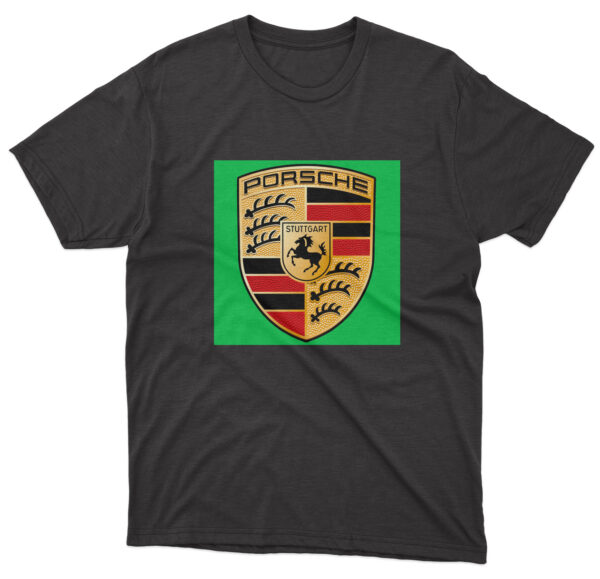 Flag  Porsche Black T-Shirt – Unisex – 100% Cotton – S | M | L | XL | XXL (#0039) Automotive Flags and Banners
