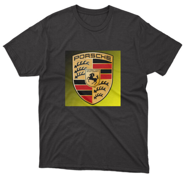 Flag  Porsche Black T-Shirt – Unisex – 100% Cotton – S | M | L | XL | XXL – #0041 Automotive Flags and Banners