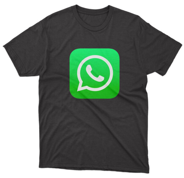Flag  Whatsapp Black T-Shirt – Unisex – 100% Cotton – S | M | L | XL | XXL – #0141 Automotive Flags and Banners