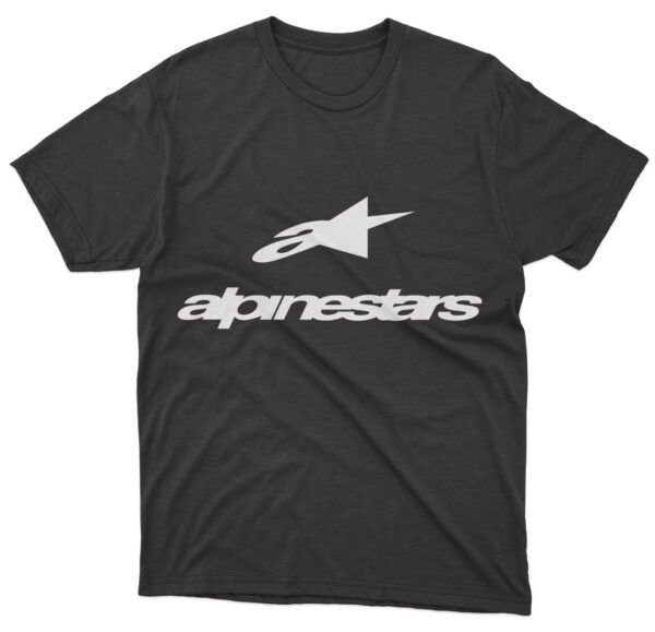 Flag  Alpinestars Black T-Shirt – Unisex – 100% Cotton – S | M | L | XL | XXL – #0155 Automotive Flags and Banners