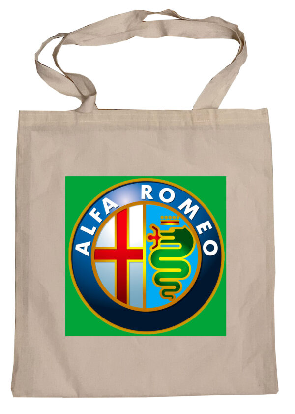 Flag  Alfa Romeo Tote Bag Reusable For Shoulder / Grocery / Shopping / Vinyl Records 15.5 x 13.5 in (One Sided) (093) Alfa Romeo
