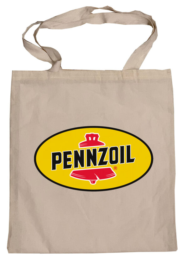 Flag  Pennzoil (Red & Orange Background) Tote Bag Reusable For Shoulder / Grocery / Shopping / Vinyl Records 15.5 x 13.5 in (One Sided) (099) Advertising Flags