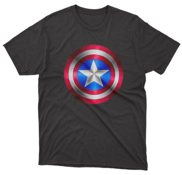 Flag  Captain America Black T-Shirt – Unisex – 100% Cotton – S | M | L | XL | XXL – #0192 Automotive Flags and Banners