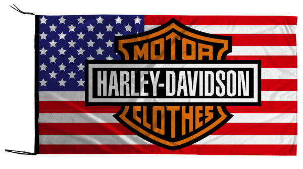 Flag  Harley Davidson Motor Clothes & USA Flag Landscape Flag / Banner 5 X 3 Ft (150 X 90 Cm) Harley Davidson