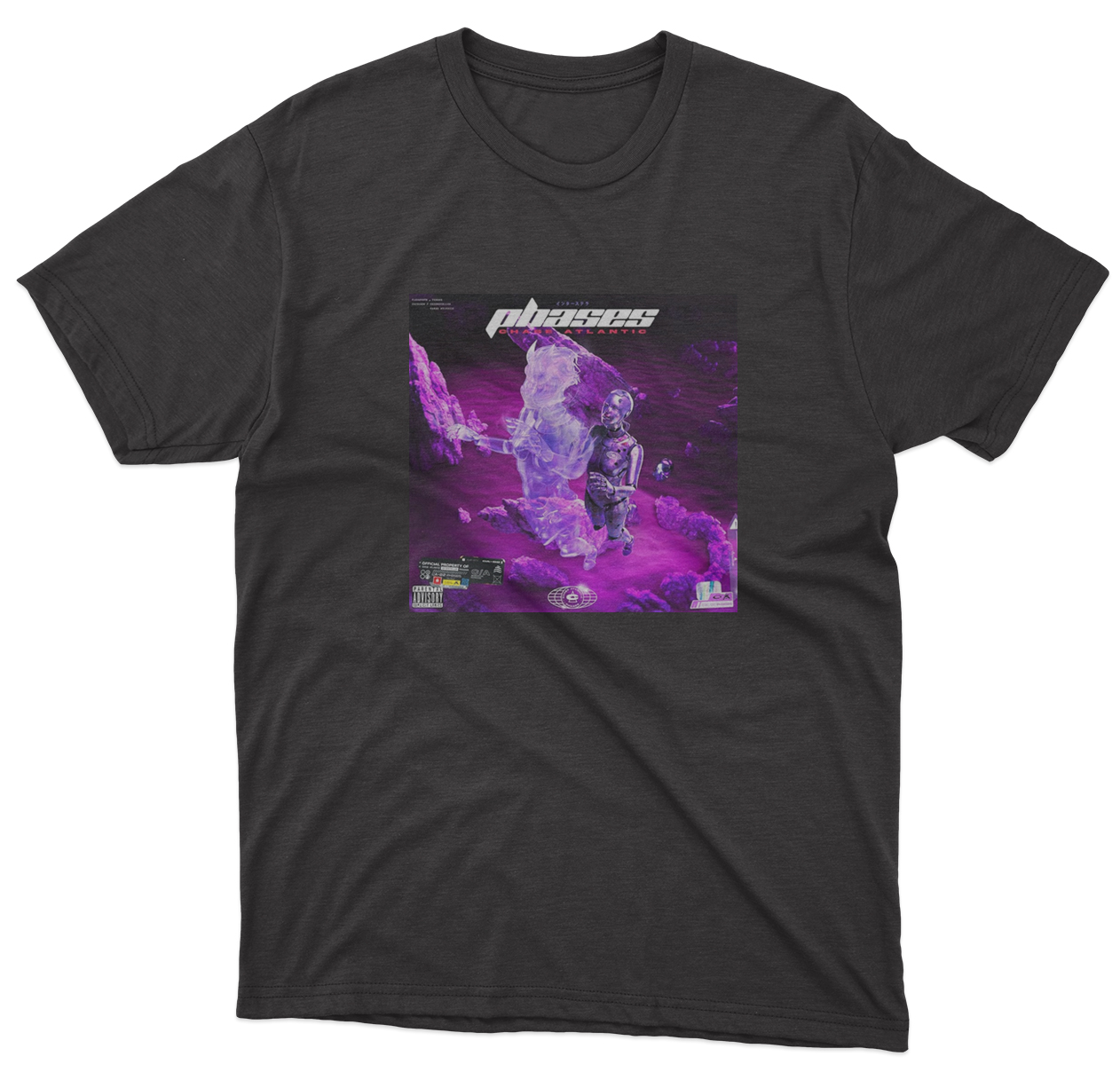Flag  Phases – Ghostly Purple + Pink – Black T-Shirt – All Sizes Available Music T-Shirts