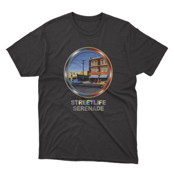 Flag  Billy Joel “Streetlife Serenade” Premium Holographic Graphic T-Shirt – Modern Urban Streetwear Billy Joel