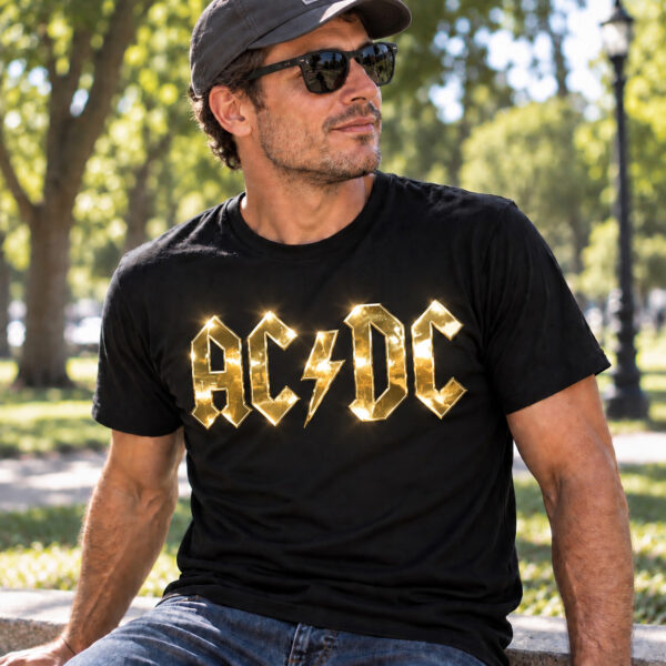 Flag  AD/DC Gold / Black T-Shirt – 100% Premium Cotton – All Sizes Available T-Shirts