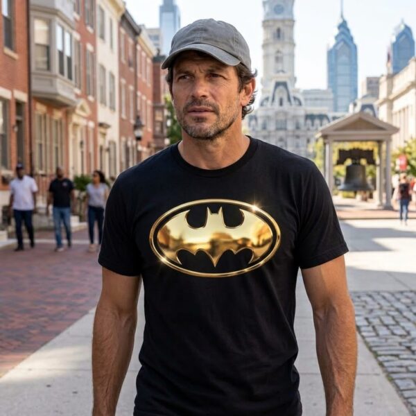 Flag  Batman Gold / Black T-Shirt – 100% Premium Cotton – All Sizes Available T-Shirts