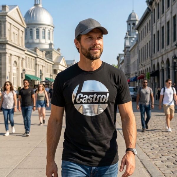 Flag  Castrol Silver / Black T-Shirt – 100% Premium Cotton – All Sizes Available Silver / Gold Designs (Auto + Moto)