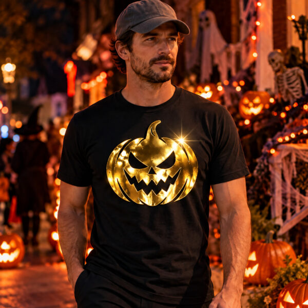 Flag  Halloween Silver / Black T-Shirt – 100% Premium Cotton – All Sizes Available Silver / Gold Designs (Everything Else)