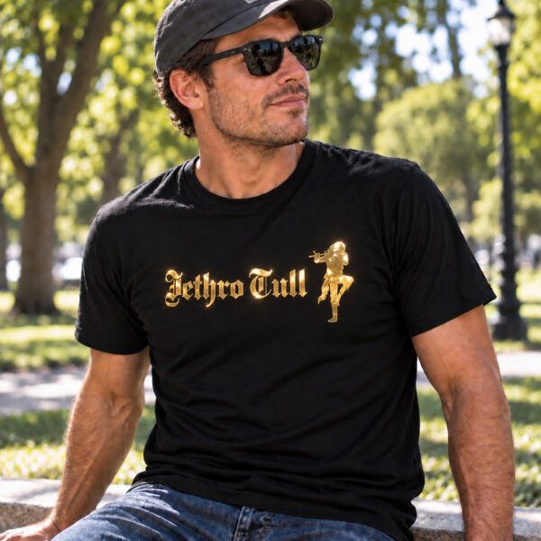 Flag  Jethro Tull Gold / Black T-Shirt – 100% Premium Cotton – All Sizes Available Silver / Gold Designs (Entertainment)