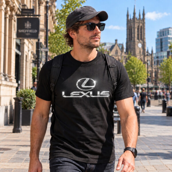 Flag  Lexus Silver / Black T-Shirt – 100% Premium Cotton – All Sizes Available Silver / Gold Designs (Auto + Moto)