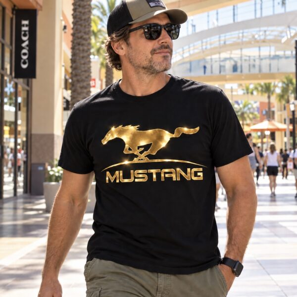 Flag  Michelin Gold / Black T-Shirt – 100% Premium Cotton – All Sizes Available Silver / Gold Designs (Auto + Moto)