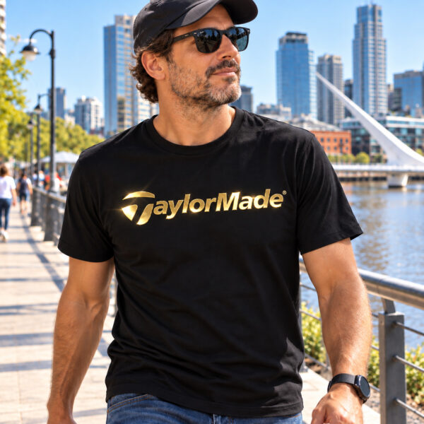 Flag  Taylormade (Golf) Gold / Black T-Shirt – 100% Premium Cotton – All Sizes Available Silver / Gold Designs (Everything Else)